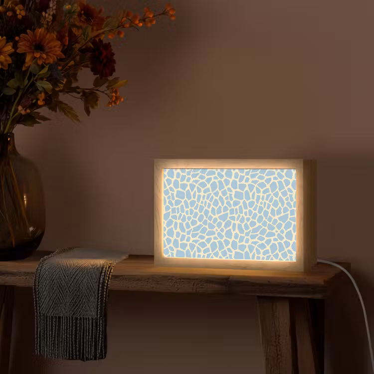Giraf - Modern - Blauw Light Box met kabel (Tafellamp) klein 924 -sfeer4