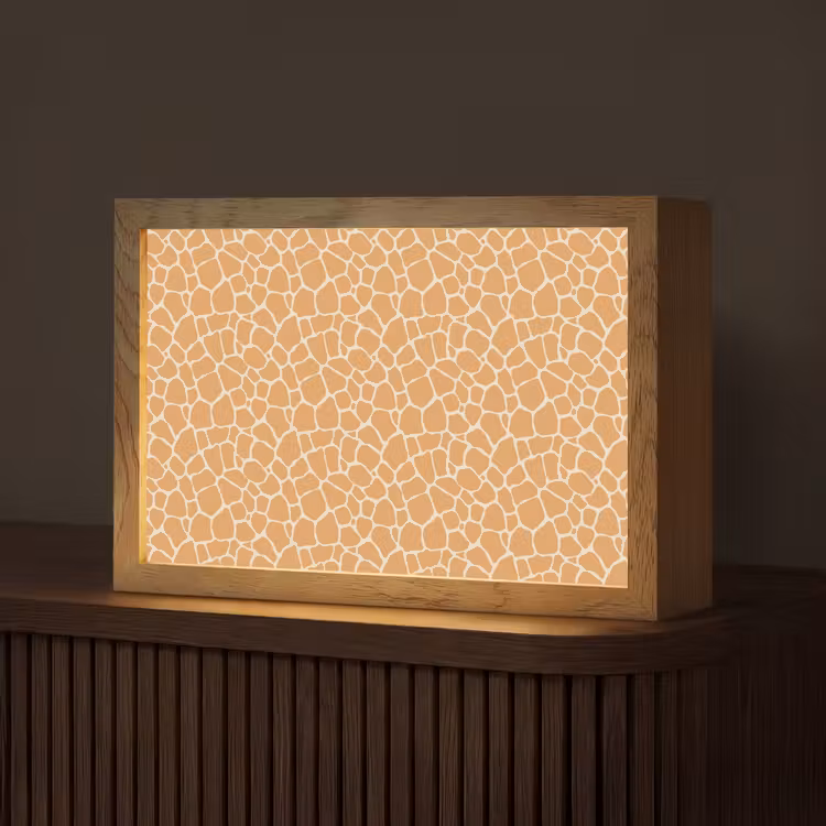 Giraf - Oranje - Patroon Light Box met kabel (Tafellamp) klein 924 -z3d_website