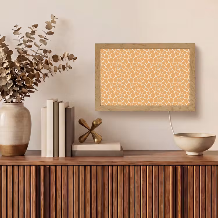 Giraf - Oranje - Patroon Light Box met kabel (Tafellamp) klein 924 -sfeer2