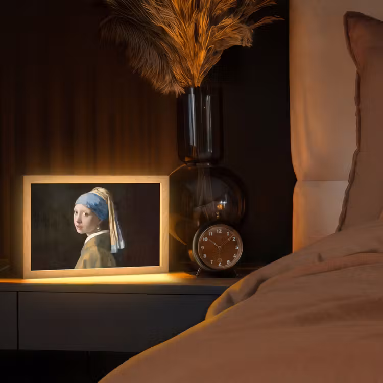 Meisje met de parel - Schilderij - Oude meesters - Vermeer Light Box met kabel (Tafellamp) klein -sfeer1