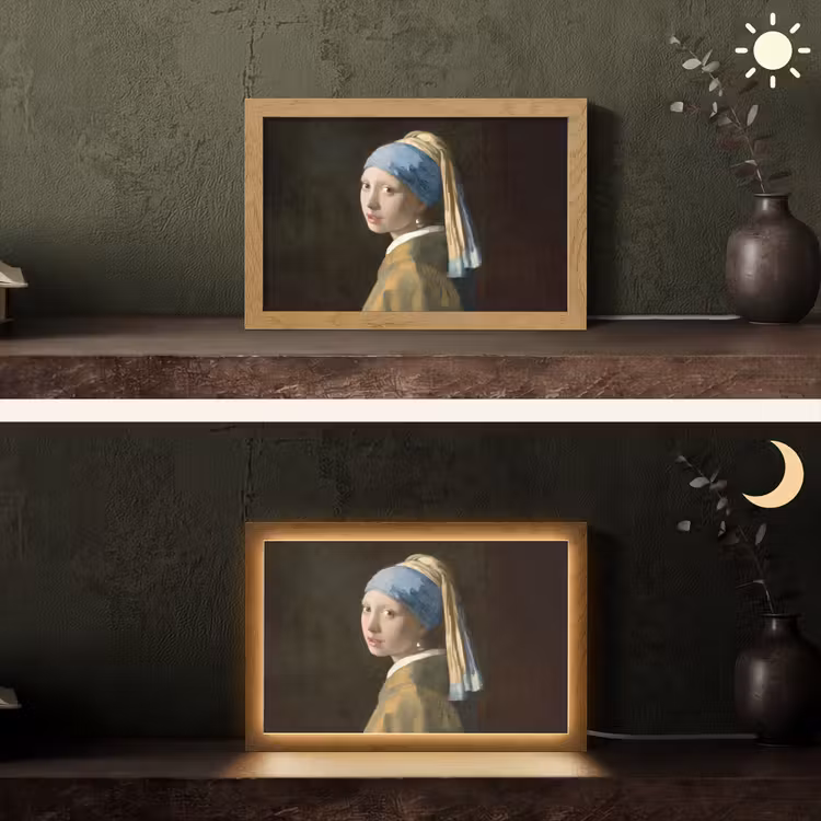 Meisje met de parel - Schilderij - Oude meesters - Vermeer Light Box met kabel (Tafellamp) klein -sfeer3
