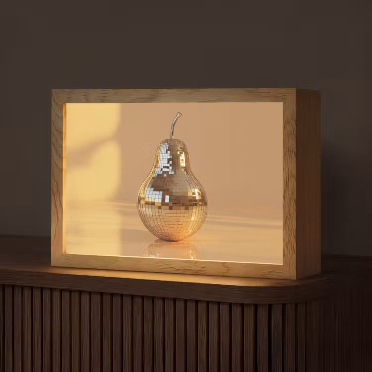 Goud - Disco - Glitter - Peer Light Box met kabel (Tafellamp) klein -z3d_website