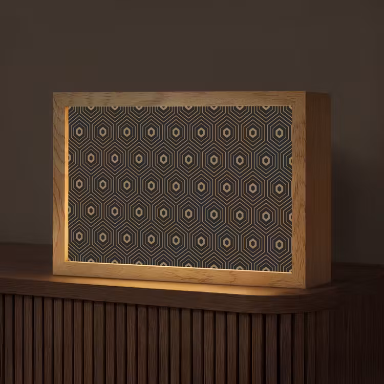 Goud - Illusie - Patroon Light Box met kabel (Tafellamp) klein 924 -z3d_website