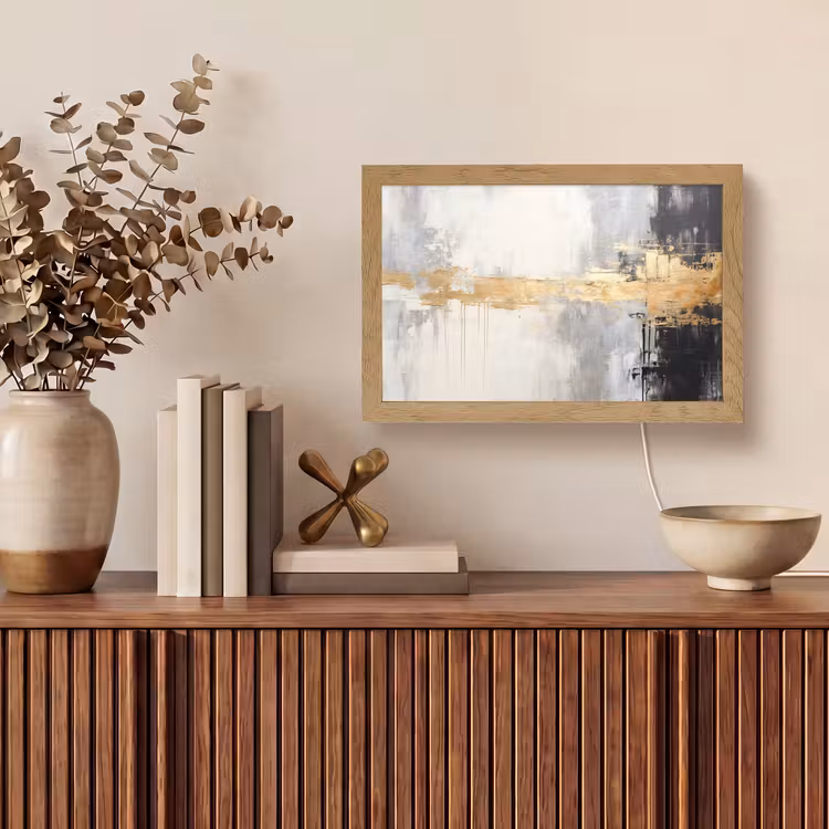 Goud - Luxe - Acryl - Kunst Light Box met kabel (Tafellamp) klein -sfeer2