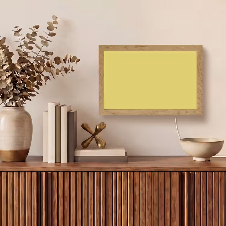 Golden - Ochre - Geel Light Box met kabel (Tafellamp) klein 924 -sfeer2