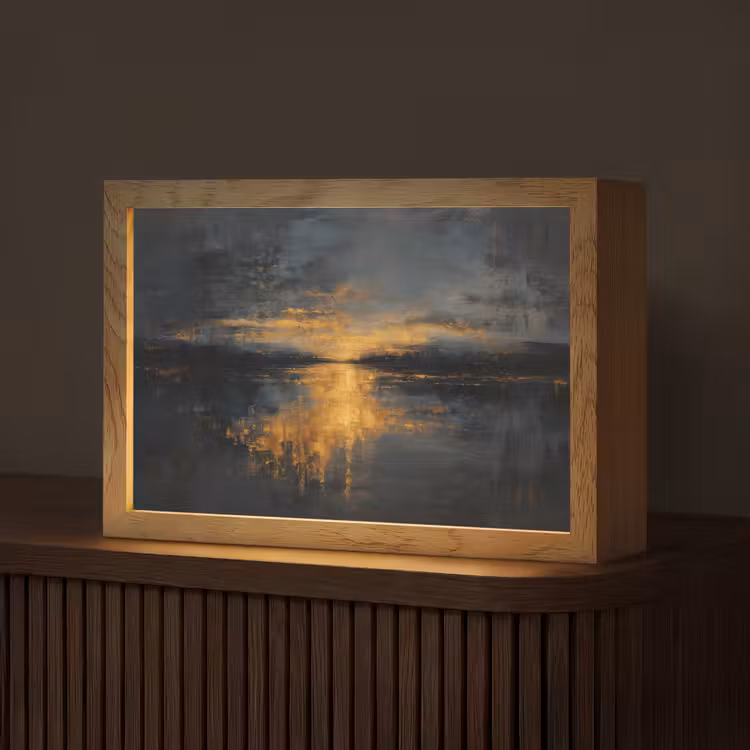 Gouden Reflectie op Water Light Box met kabel (Tafellamp) klein -z3d_website