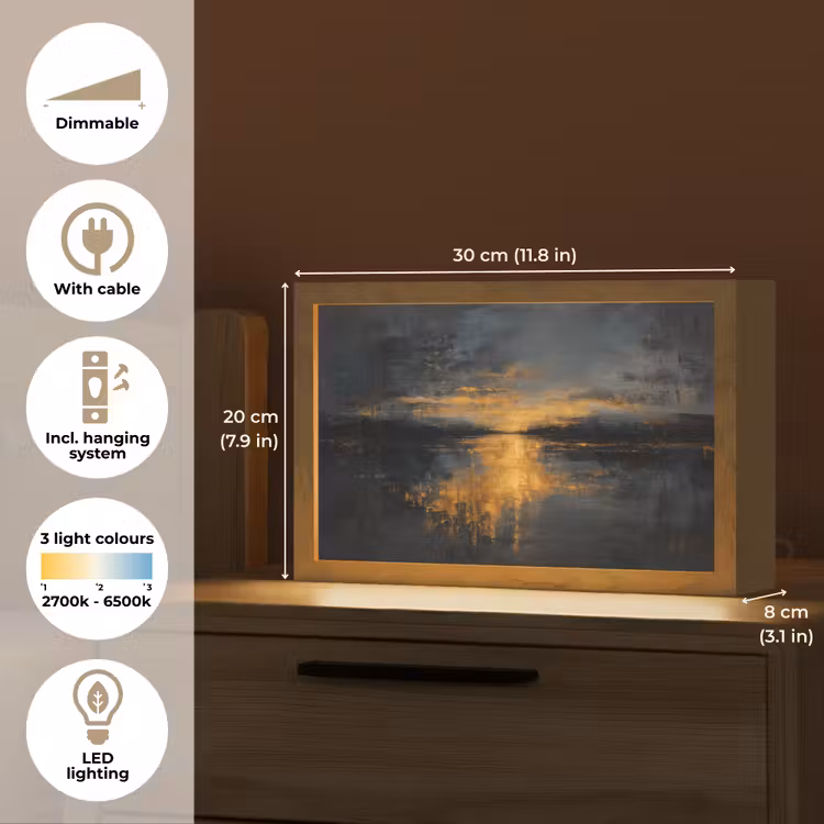 Gouden Reflectie op Water Light Box met kabel (Tafellamp) klein -USP_EN