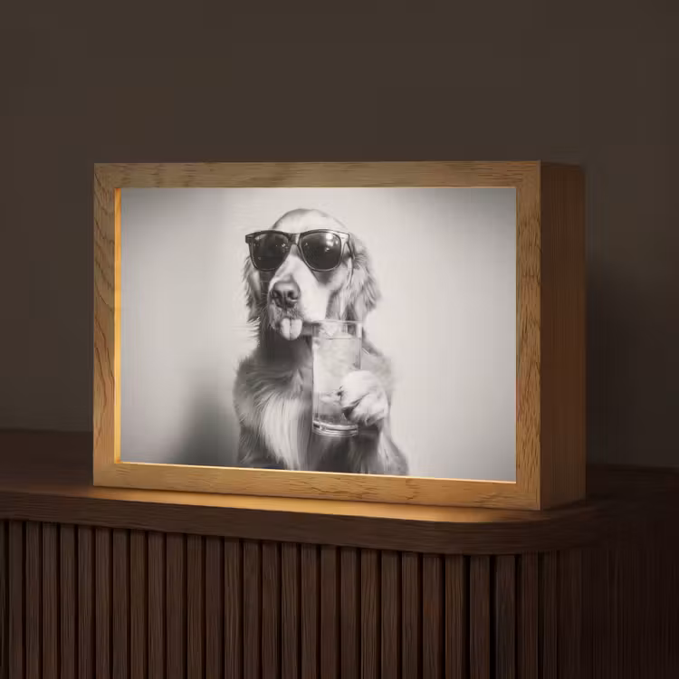 Golden retriever - Hond - Zonnebril - Gkas Light Box met kabel (Tafellamp) klein -z3d_website