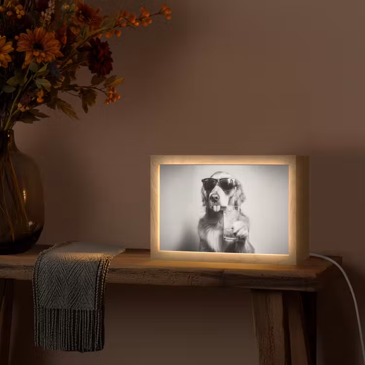 Golden retriever - Hond - Zonnebril - Gkas Light Box met kabel (Tafellamp) klein -sfeer4