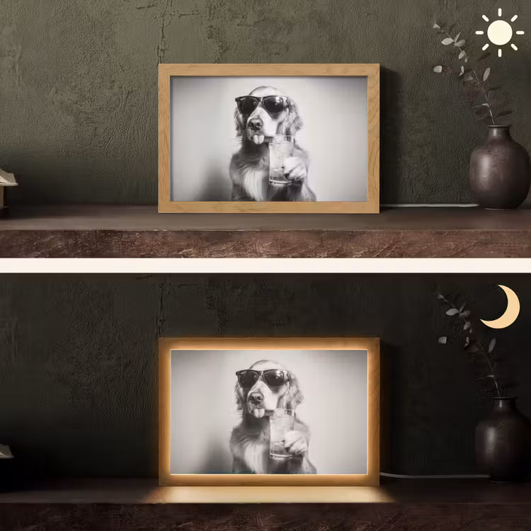 Golden retriever - Hond - Zonnebril - Gkas Light Box met kabel (Tafellamp) klein -sfeer3