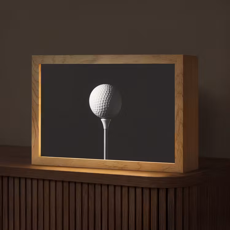 Golfbal - Minimalistisch - Wit Light Box met kabel (Tafellamp) klein -z3d_website