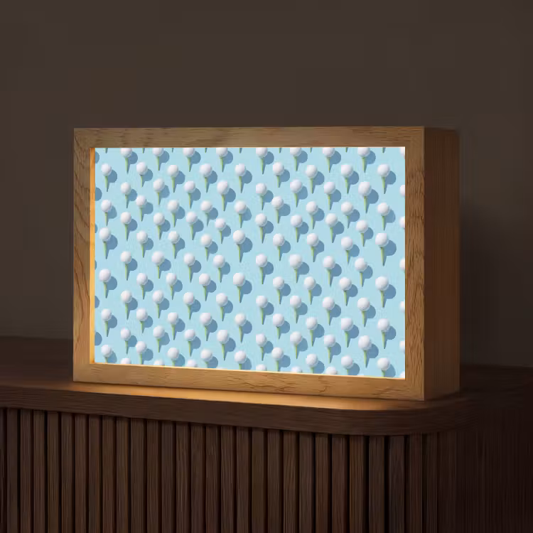 Golf - Ballen - Blauw Light Box met kabel (Tafellamp) klein 924 -z3d_website