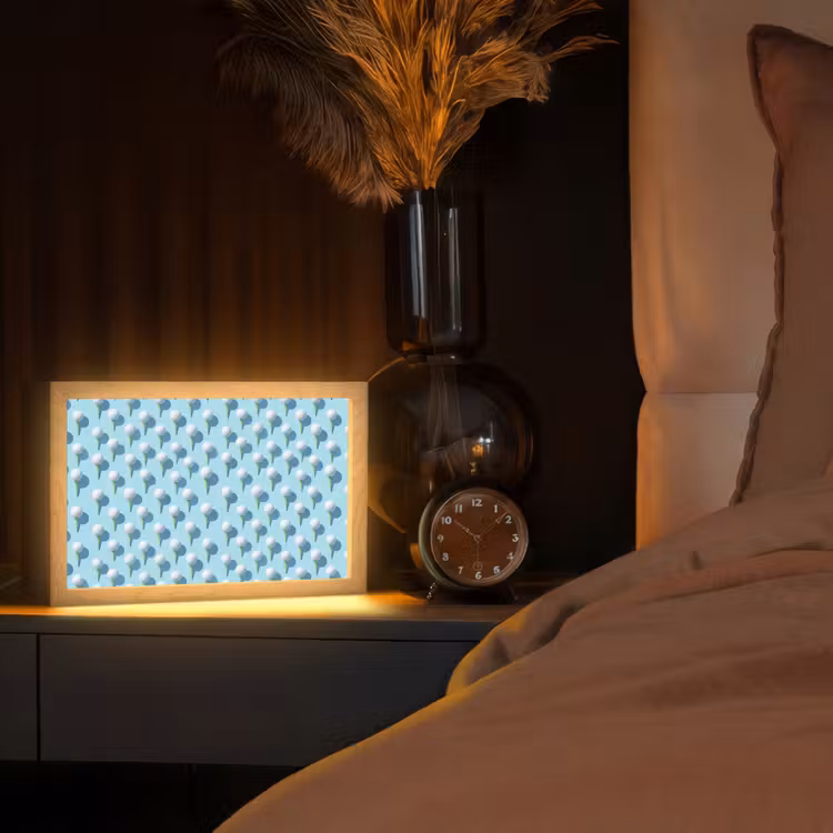 Golf - Ballen - Blauw Light Box met kabel (Tafellamp) klein 924 -sfeer1