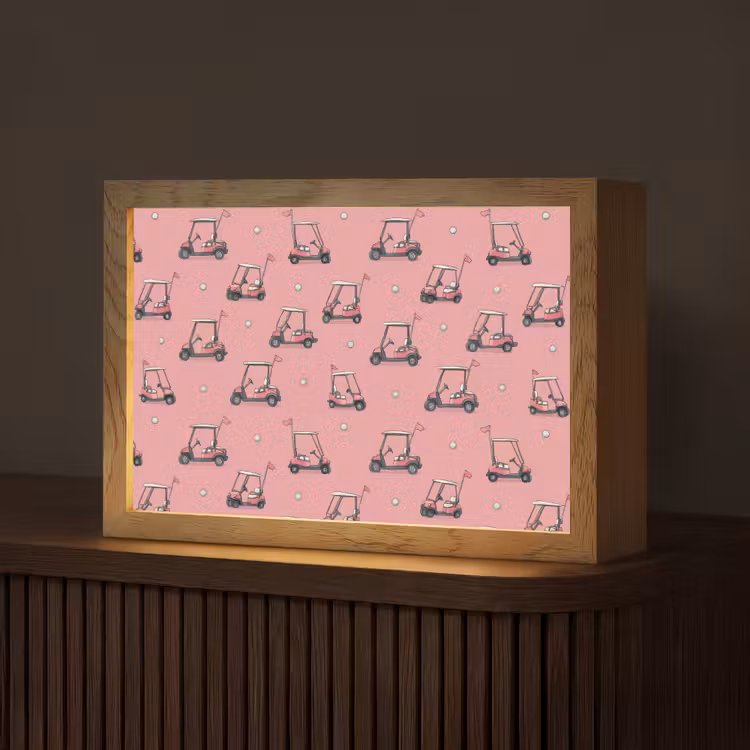 Golfkar - Retro - Roze Light Box met kabel (Tafellamp) klein 924 -z3d_website