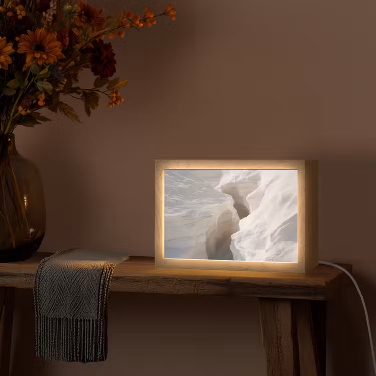 Kloof - Wit - Sneeuw Light Box met kabel (Tafellamp) klein -sfeer4