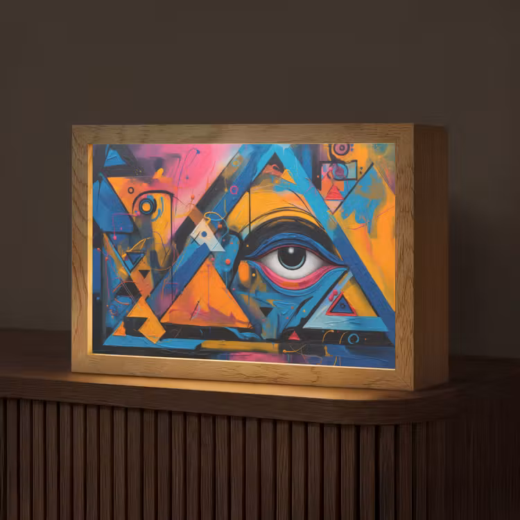 Graffiti - Kleuren - Oog - Kunst Light Box met kabel (Tafellamp) klein -z3d_website