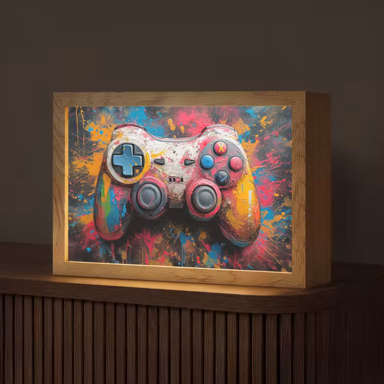 Graffiti - Gaming - Controller - Verf Light Box met kabel (Tafellamp) klein -z3d_website