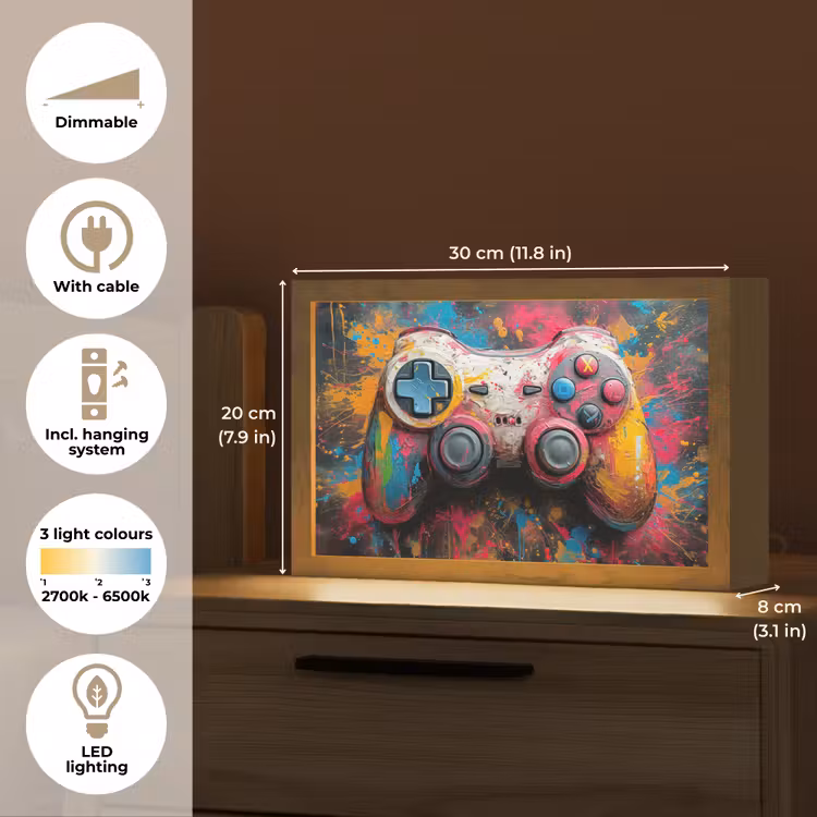 Graffiti - Gaming - Controller - Verf Light Box met kabel (Tafellamp) klein -USP_EN
