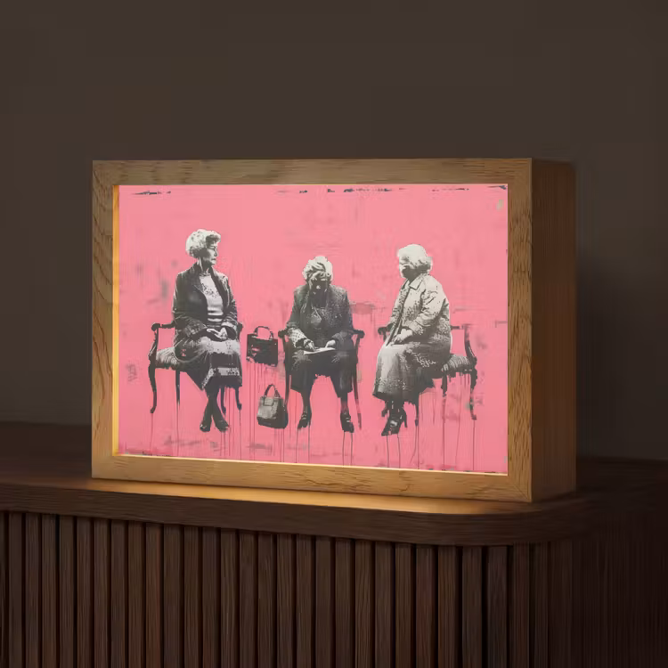 Graffiti - Roze - Street art - Vrouwen Light Box met kabel (Tafellamp) klein -z3d_website