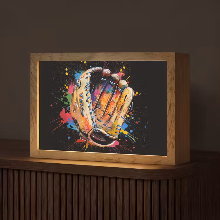 Graffiti - Sport - Baseball - Honkbal Light Box met kabel (Tafellamp) klein -z3d_website