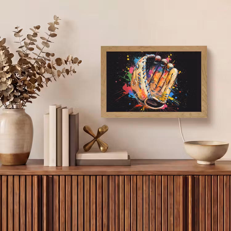 Graffiti - Sport - Baseball - Honkbal Light Box met kabel (Tafellamp) klein -sfeer2