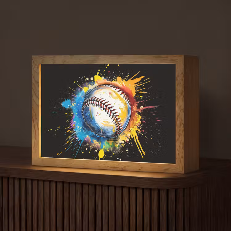 Graffiti - Sport - Baseball - Honkbal Light Box met kabel (Tafellamp) klein -z3d_website