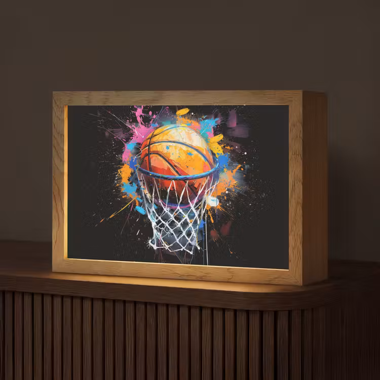 Graffiti - Sport - Basketbal - Basket Light Box met kabel (Tafellamp) klein -z3d_website