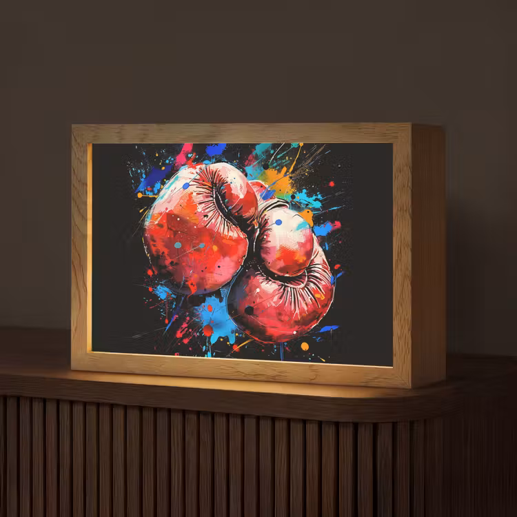 Graffiti - Sport - Boksen - Bokshandschoenen Light Box met kabel (Tafellamp) klein -z3d_website