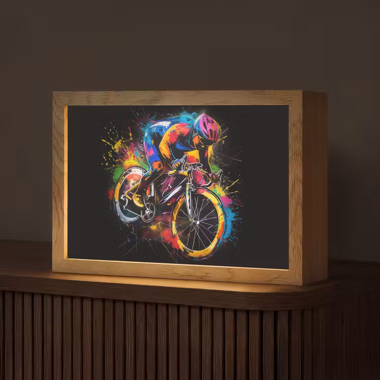 Graffiti - Sport - Wielrennen - Fiets Light Box met kabel (Tafellamp) klein -z3d_website