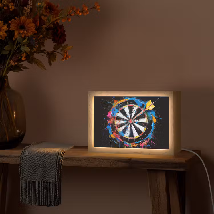 Graffiti - Sport - Darten - Dartbord Light Box met kabel (Tafellamp) klein -sfeer4