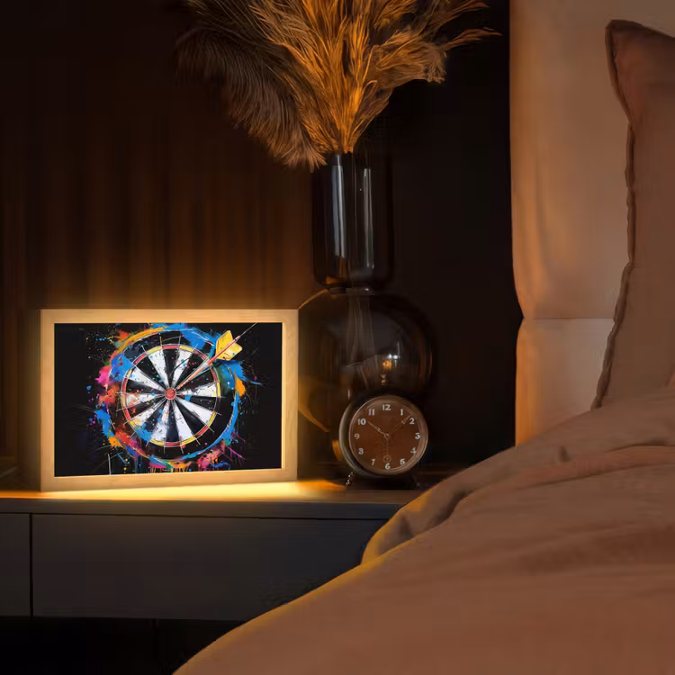 Graffiti - Sport - Darten - Dartbord Light Box met kabel (Tafellamp) klein -sfeer1