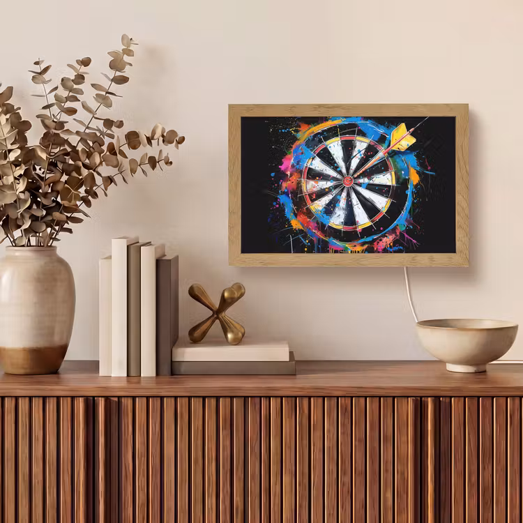 Graffiti - Sport - Darten - Dartbord Light Box met kabel (Tafellamp) klein -sfeer2