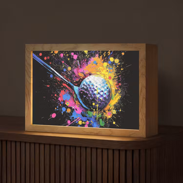 Graffiti - Sport - Golf - Golfclub Light Box met kabel (Tafellamp) klein -z3d_website