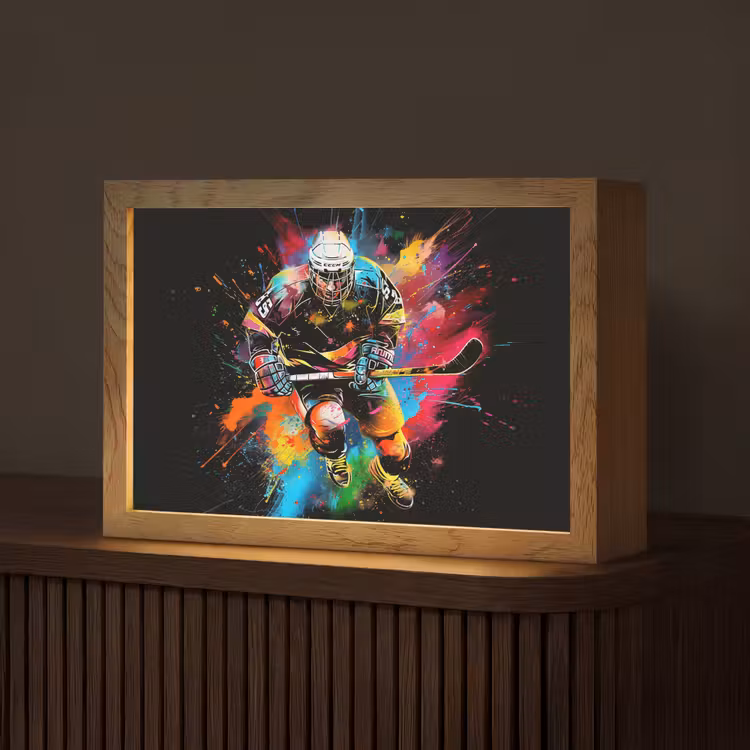 Graffiti - Sport - IJshockey - Hockey Light Box met kabel (Tafellamp) klein -z3d_website