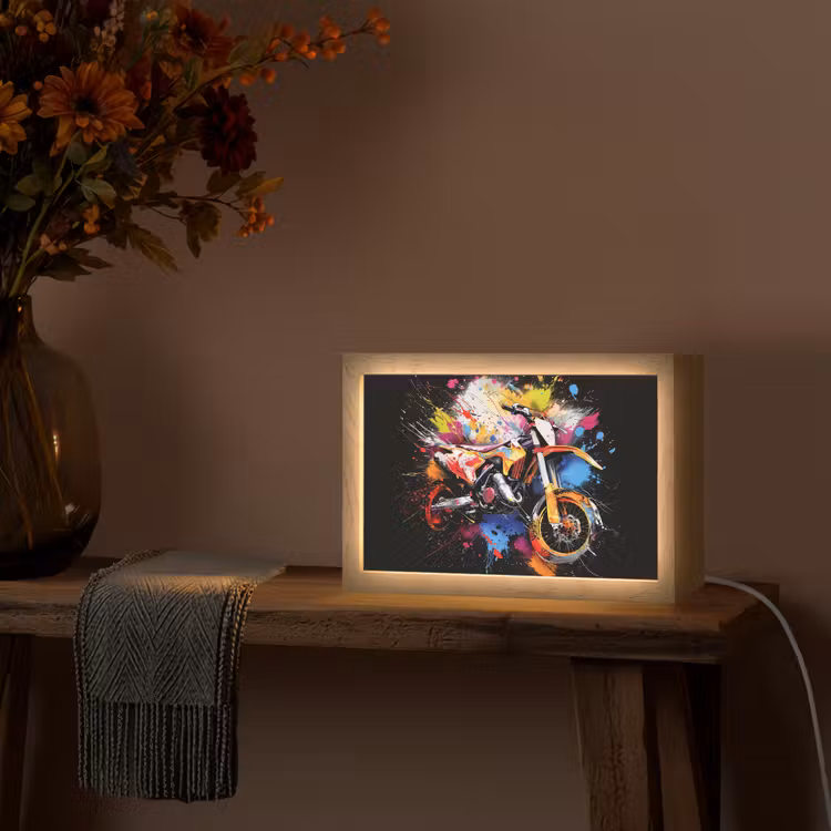 Graffiti - Sport - Motor - Motorcross Light Box met kabel (Tafellamp) klein -sfeer4
