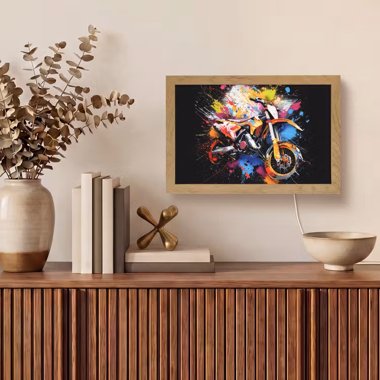 Graffiti - Sport - Motor - Motorcross Light Box met kabel (Tafellamp) klein -sfeer2