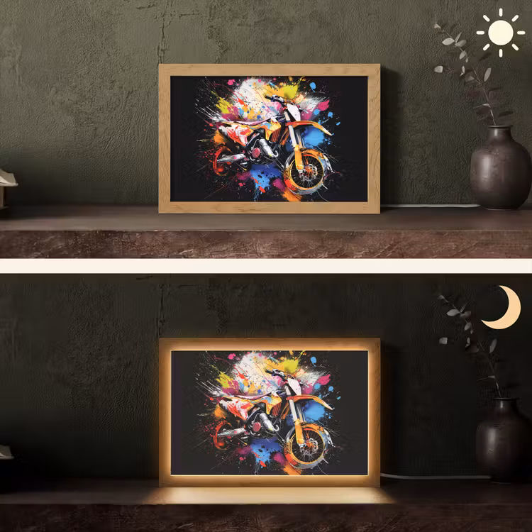Graffiti - Sport - Motor - Motorcross Light Box met kabel (Tafellamp) klein -sfeer3