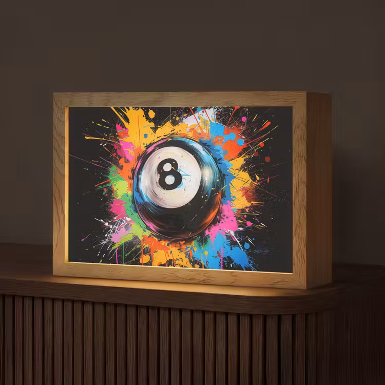 Graffiti - Sport - Pool bal - Biljart Light Box met kabel (Tafellamp) klein -z3d_website
