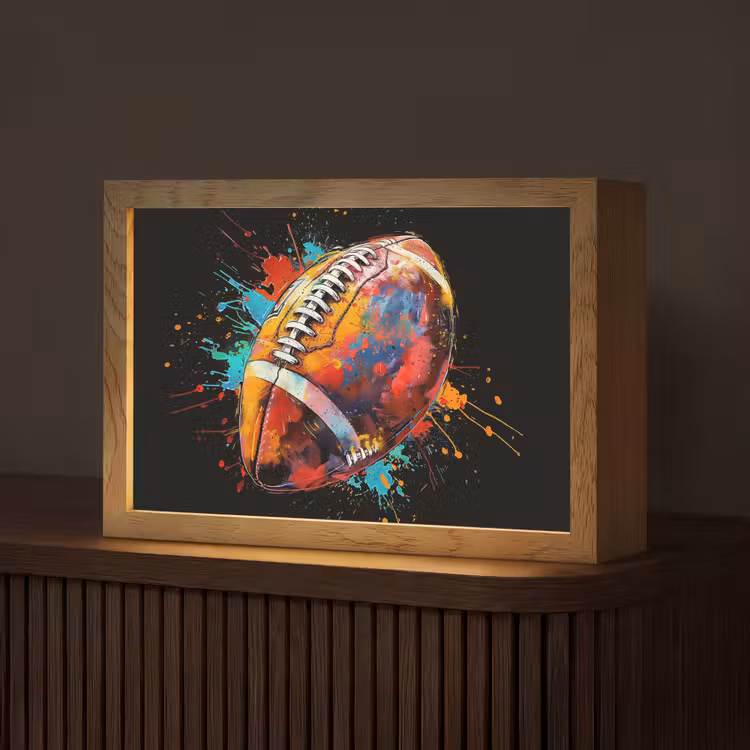 Graffiti - Sport - Rugby - American Football Light Box met kabel (Tafellamp) klein -z3d_website