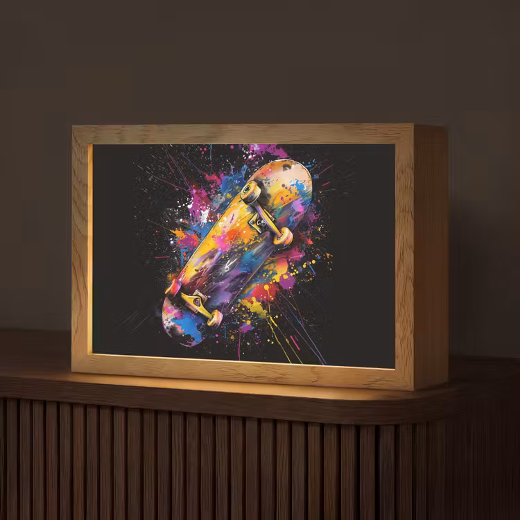 Graffiti - Sport - Skateboard - Skate Light Box met kabel (Tafellamp) klein -z3d_website