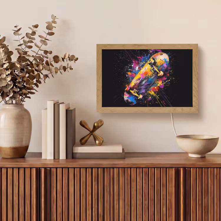 Graffiti - Sport - Skateboard - Skate Light Box met kabel (Tafellamp) klein -sfeer2