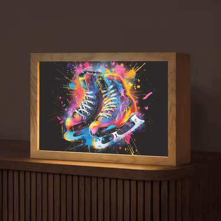 Graffiti - Sport - Schaatsen - Verf Light Box met kabel (Tafellamp) klein -z3d_website