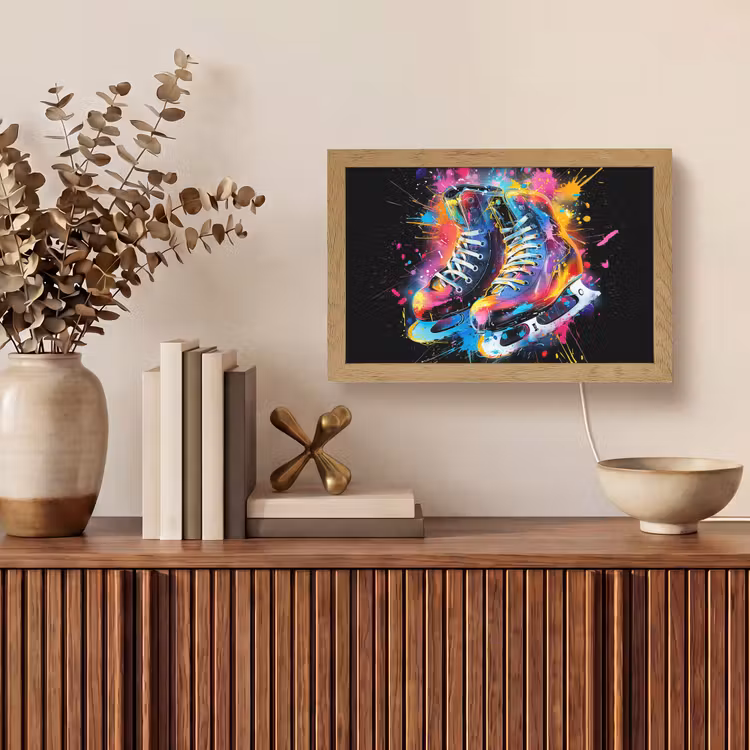 Graffiti - Sport - Schaatsen - Verf Light Box met kabel (Tafellamp) klein -sfeer2
