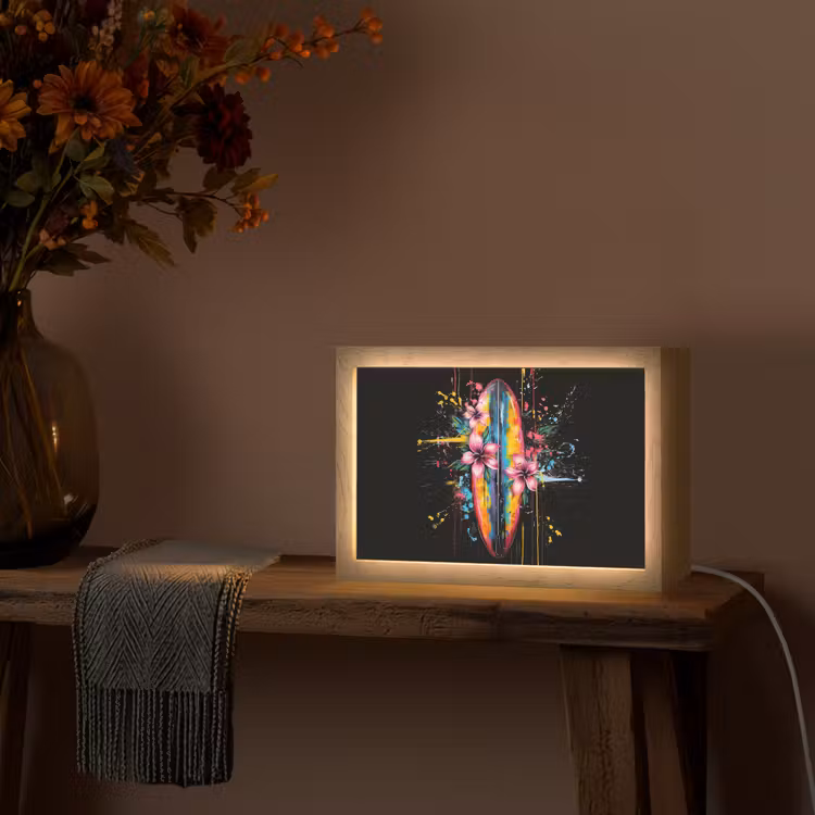 Graffiti - Sport - Surfen - Zomer Light Box met kabel (Tafellamp) klein -sfeer4