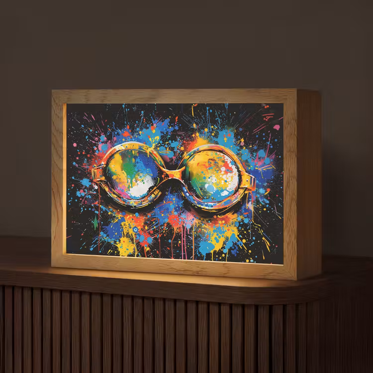 Graffiti - Sport - Zwemmen - Zwembril Light Box met kabel (Tafellamp) klein -z3d_website