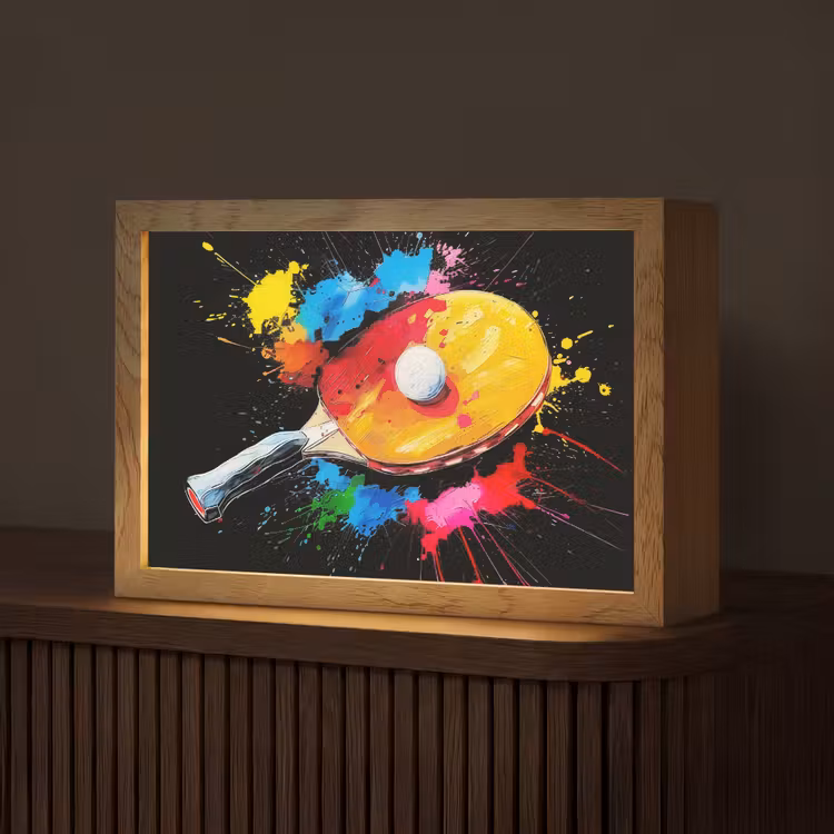 Graffiti - Sport - Tafeltennis - Verf Light Box met kabel (Tafellamp) klein -z3d_website
