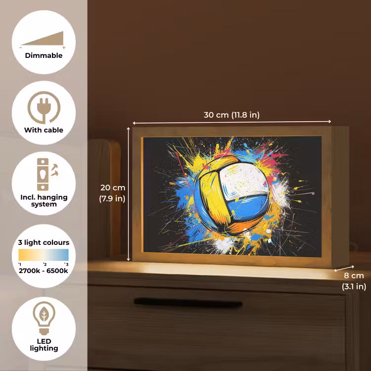 Graffiti - Sport - Volleybal - Bal Light Box met kabel (Tafellamp) klein -USP_EN