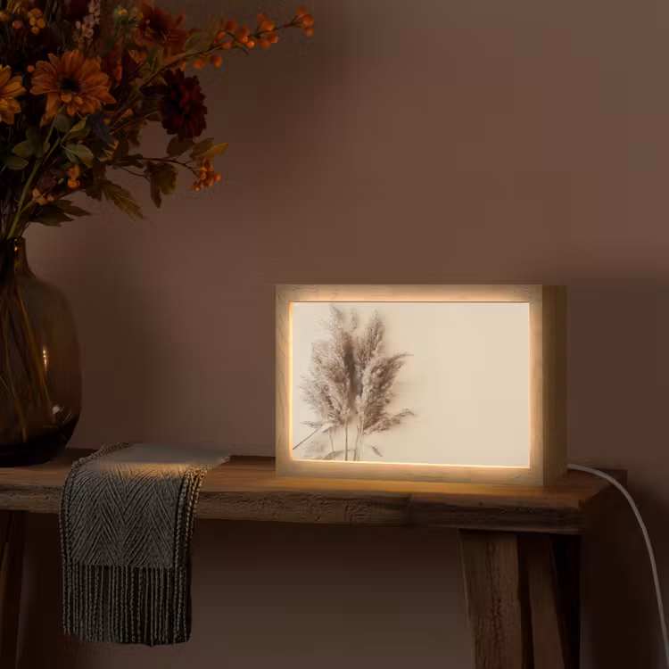Graan - Pastel - Natuur Light Box met kabel (Tafellamp) klein -sfeer4