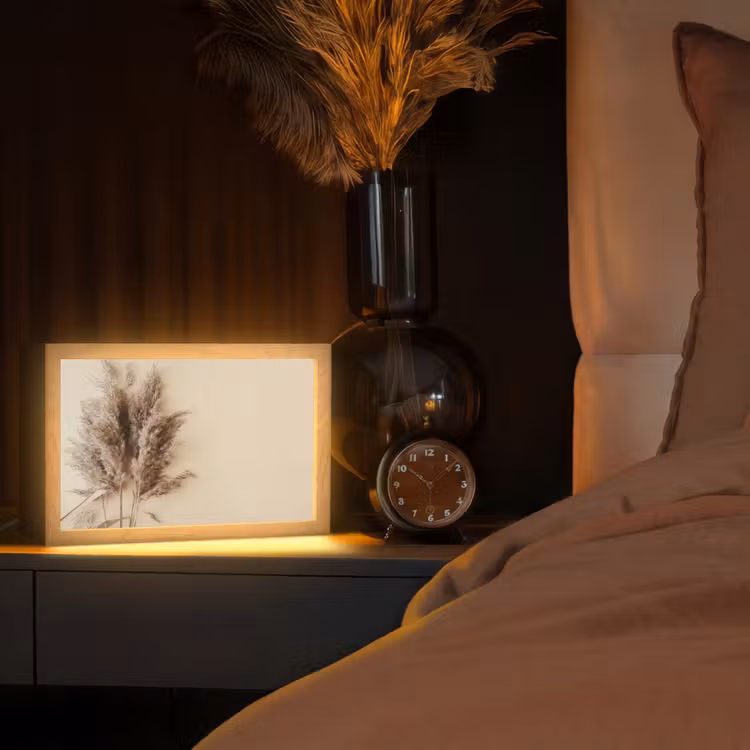 Graan - Pastel - Natuur Light Box met kabel (Tafellamp) klein -sfeer1