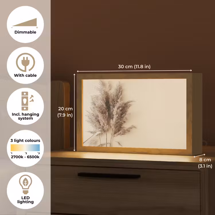 Graan - Pastel - Natuur Light Box met kabel (Tafellamp) klein -USP_EN
